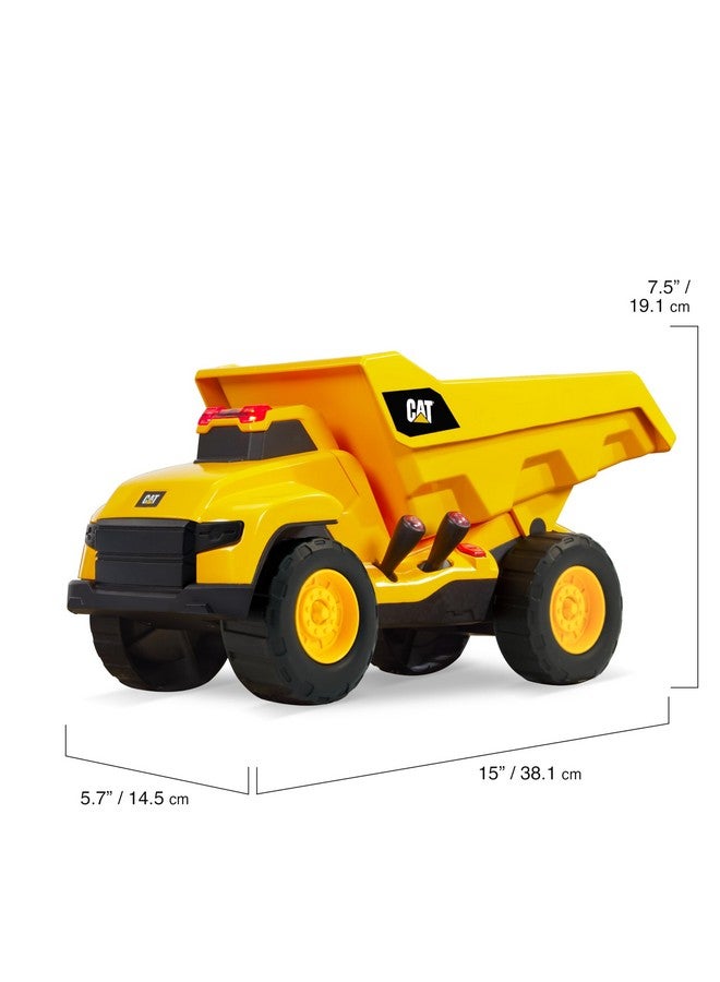 CAT CAT Construction Toys, Motorized Dump Truck Toy, 6 Unique Sounds, 2 Motorized Functions, Lights & Sounds, Includes 3 AA Batteries. - Image 3