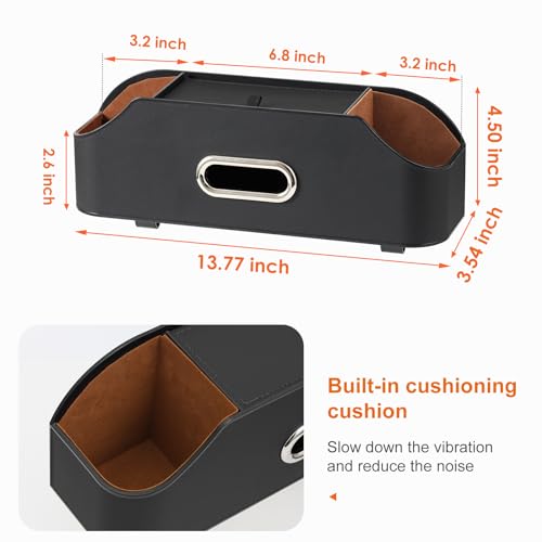 Sancaral Car Rear Backseat Extra Multifunctional Drink Cup Holder Organizers with Tissue Storage Box Organizer & Hooks for Car Seat Back. Black - Image 5