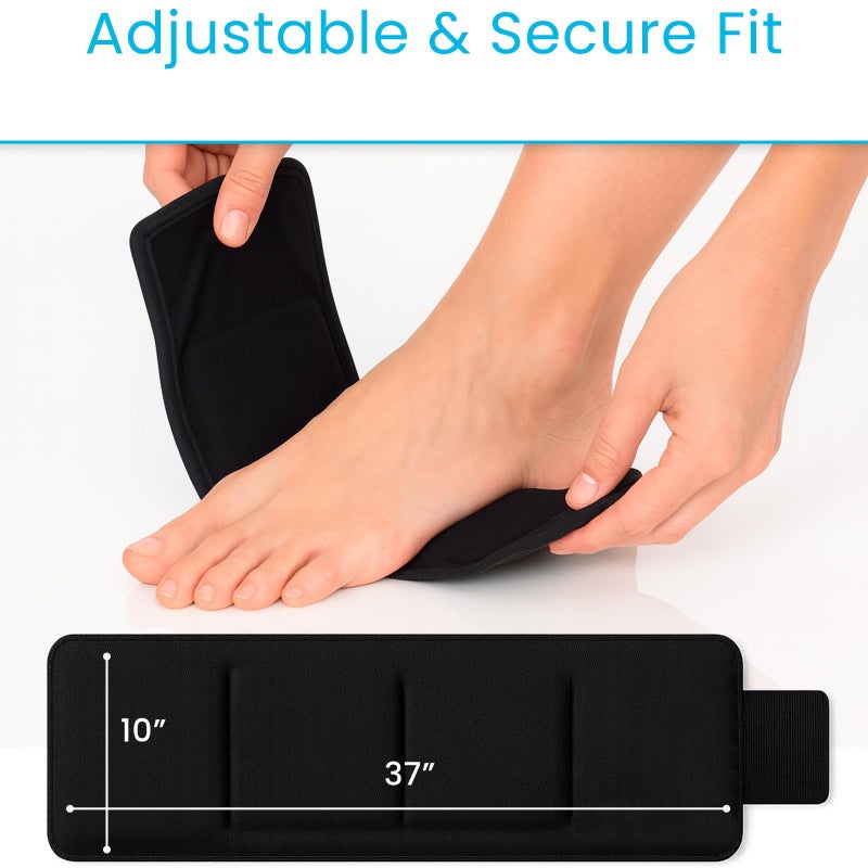 Arctic Flex Foot Ice Pack Wrap - Reusable Gel Cold Brace for Arch Pain, Plantar Fasciitis, Feet Injuries, Extensor Tendonitis, Heel Sprain - Relief for Swelling, Inflammation, Wrist, Ankle (Black) - Image 4