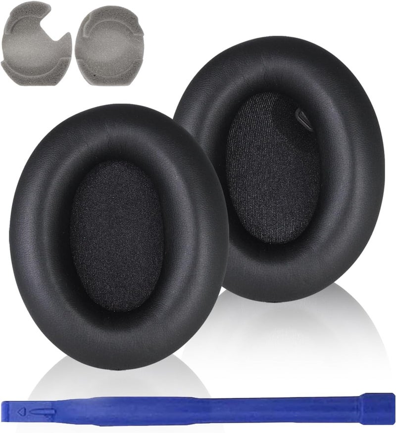 Street27® Replacement Earpads Compatible with Sony WH-1000XM4 (WH1000XM4) Headphones, Soft Protein Leather Ear Pads Cushions with Noise Isolating Memory Foam, Without Affecting Sensor (Black) - Image 1