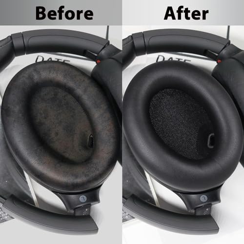Street27® Replacement Earpads Compatible with Sony WH-1000XM4 (WH1000XM4) Headphones, Soft Protein Leather Ear Pads Cushions with Noise Isolating Memory Foam, Without Affecting Sensor (Black) - Image 5