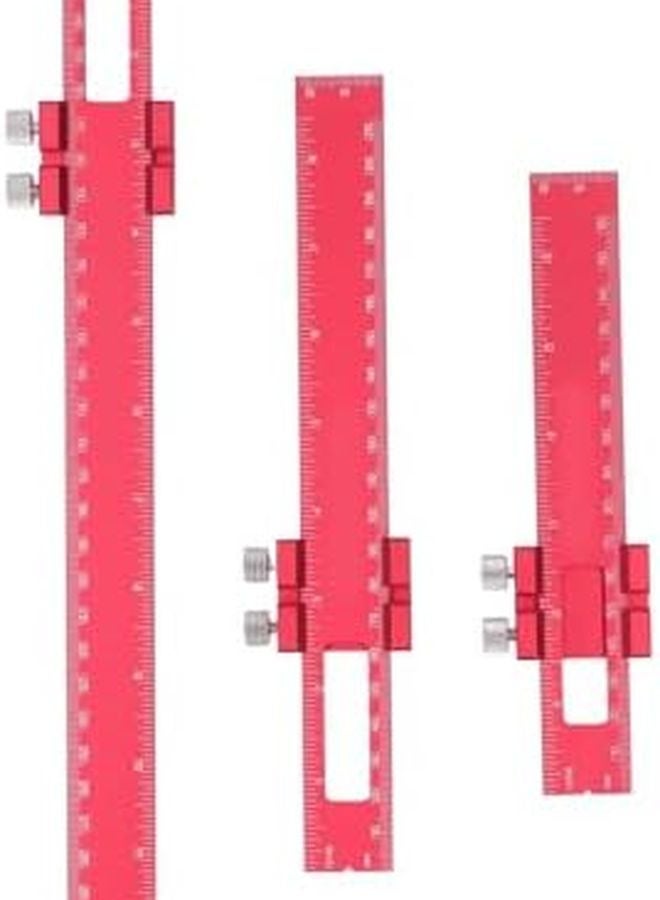 T Type Scribing Ruler 6 8 12 Inch Aluminum Alloy Woodworking Ruler with Slide Stop - Image 1
