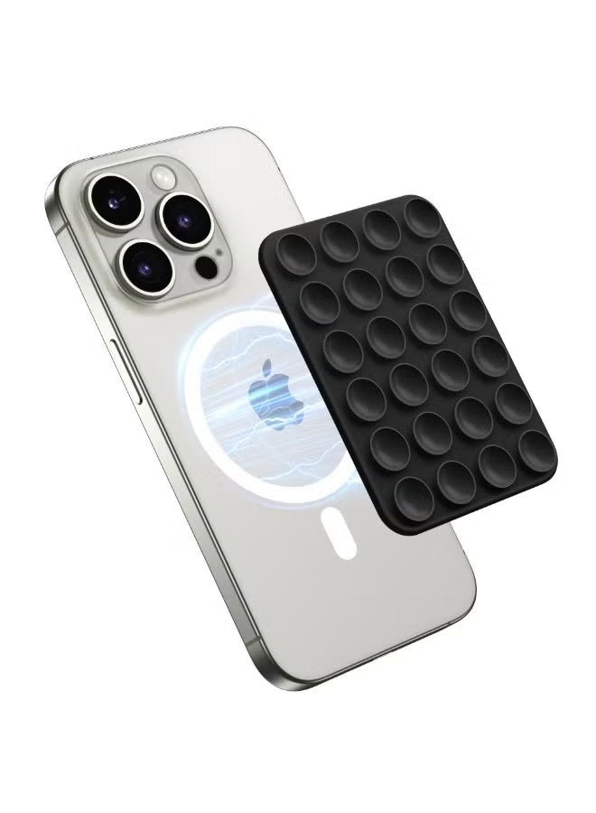 Magnetic Suction Cup Phone Mount for MagSafe Case, Removable Silicone Sticky Grip for iPhone 12/13/14/15/16, Hands-Free Selfies and Videos for TikTok & Instagram Influencer/Creator - Image 1