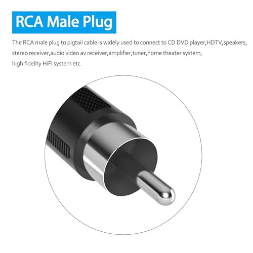 SIOCEN 3.5mm to RCA Cable,RCA Male to Aux Audio Adapter,1/8 inch Mono Male Plug Jack Connector Converter Auxiliary Cord for Speaker - Image 2