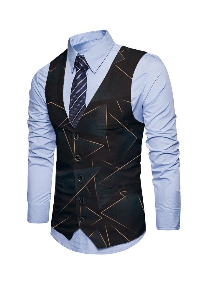 KUYING New Fashionable Personalized Printed Men's Suit Vest  - Image 1