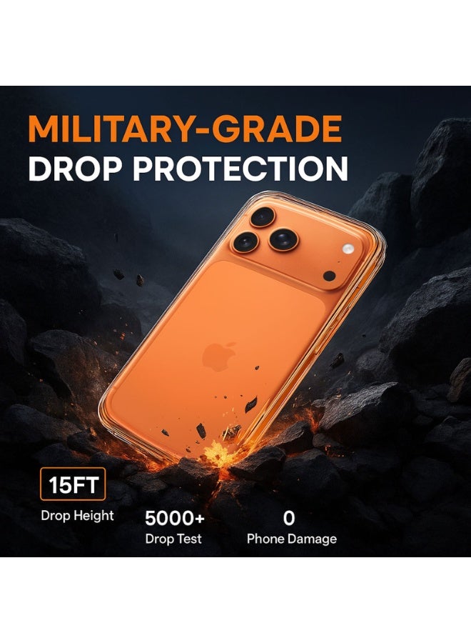 جراب شفاف من hopX لهاتف iPhone 17 Pro Max (6.9 بوصة) - حماية من السقوط بدرجة عسكرية، مضاد للاصفرار، [حماية كاملة للكاميرا]، غطاء نحيف مقاوم للصدمات، غطاء شفاف عالي الجودة لهاتف iPhone 17 Pro Max - Image 5
