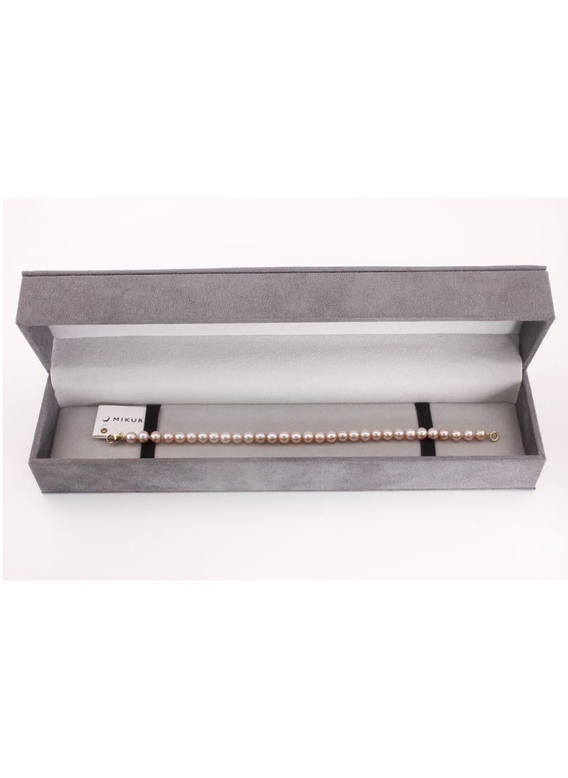 MIKURA - Bracelet 1st 19Cm, Freshwater Pearls, A Quality, Natural Multi Color, 6.0-5.5MM, 18KY - Image 1