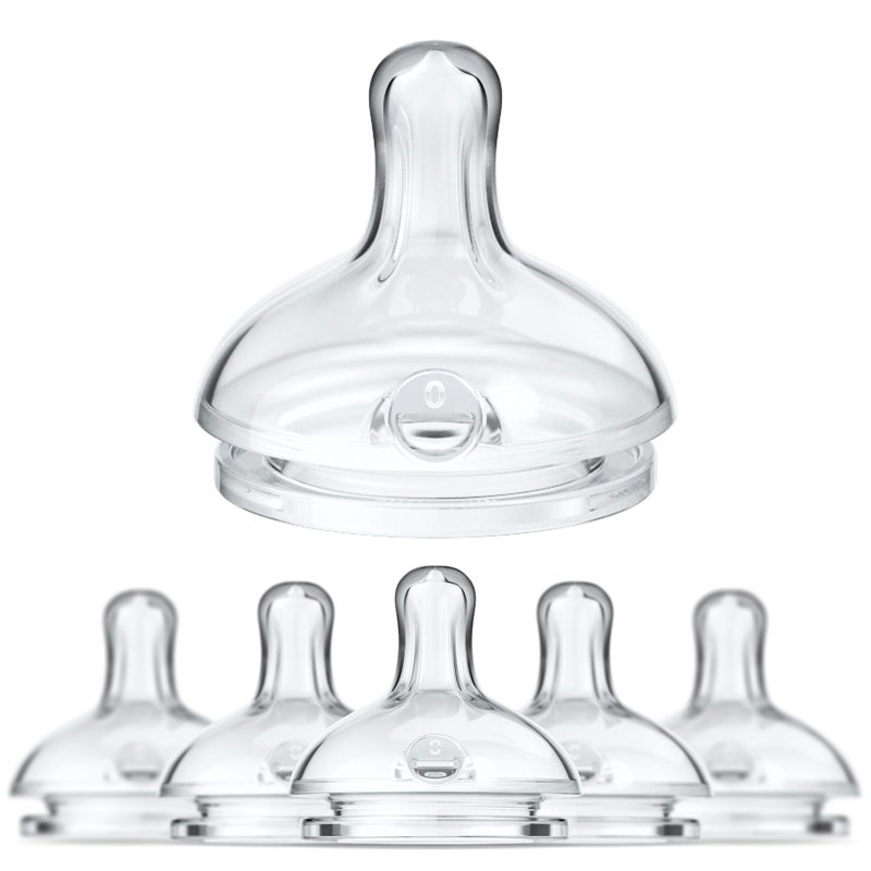 Smilo AntiColic Bottle Nipple Newborn Flow 0M Stage 0 Suitable from Birth to 2 Months Smooth Flow AntiColic Pack of 6