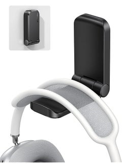 Headphone Stand Sticky Headset Hanger Adhesive Headphone Holder Hook Mount Headset Stand Holder Clip Under Desk Earphone Clamp For Airpods Max Hyperx Sennheiser Black