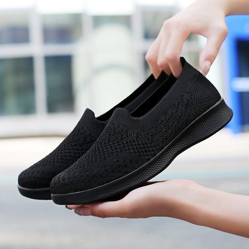 Nurse Shoes Summer Female Mother Soft Sole Breathable Mesh Sandals White Lightweight Large Size Slip-On Shoes - Image 4