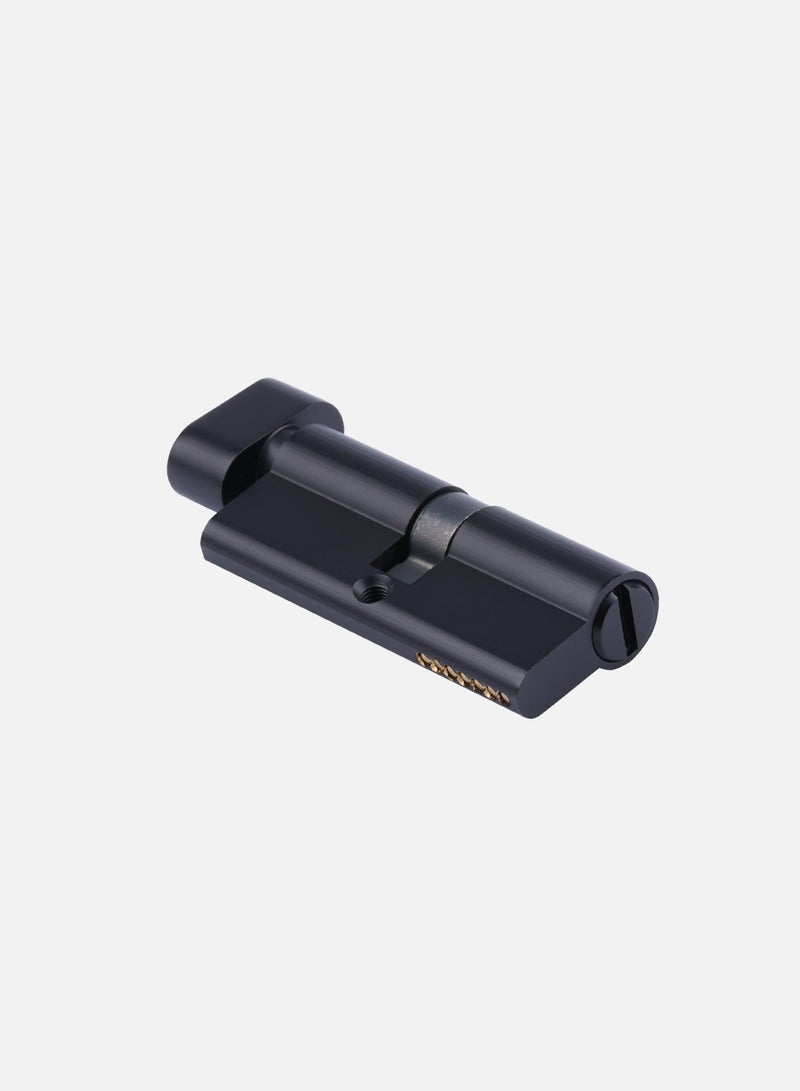 CINCINNO Premium 70mm Full Brass Bathroom Door Cylinder Lock with Knob & Coin Turn – Privacy Thumb Turn Lock with 5-Year Warranty, Anti-Rust Euro Cylinder, Silent Lock – (Matt Black) 