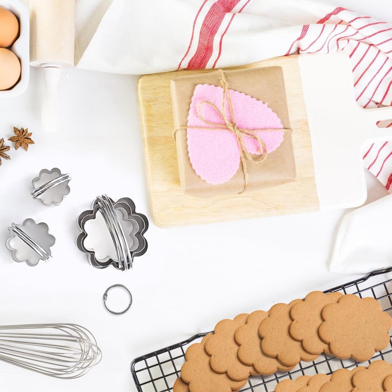 ALL-TOP Scalloped Biscuit Cutters with Handle, Stainless Steel Cookie Cutter, Professional Baking Essential Tool for Pastry, Scone, Donut-Flower Shaped - Image 5