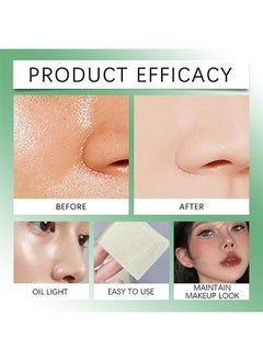 EELHOE Oil Absorbing Powder Puff，Oil Blotting Sheets for Face-100 Counts Green Tea Blotting Paper for Oily Skin with Portable Mirror & Makeup Puff -Absorb Excess Oil,Skin Friendly and Comfortable.  - Image 4