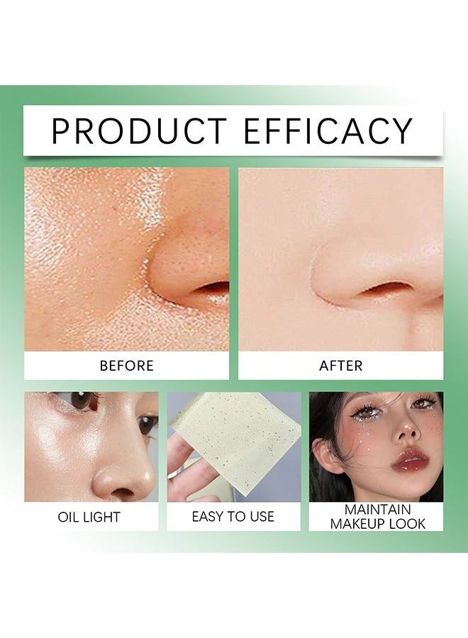 EELHOE Oil Absorbing Powder Puff，Oil Blotting Sheets for Face-100 Counts Green Tea Blotting Paper for Oily Skin with Portable Mirror & Makeup Puff -Absorb Excess Oil,Skin Friendly and Comfortable. - Image 4