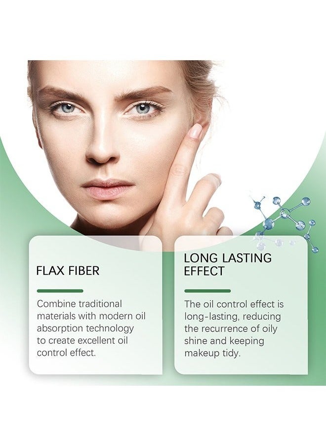 EELHOE Oil Absorbing Powder Puff，Oil Blotting Sheets for Face-100 Counts Green Tea Blotting Paper for Oily Skin with Portable Mirror & Makeup Puff -Absorb Excess Oil,Skin Friendly and Comfortable. - Image 5