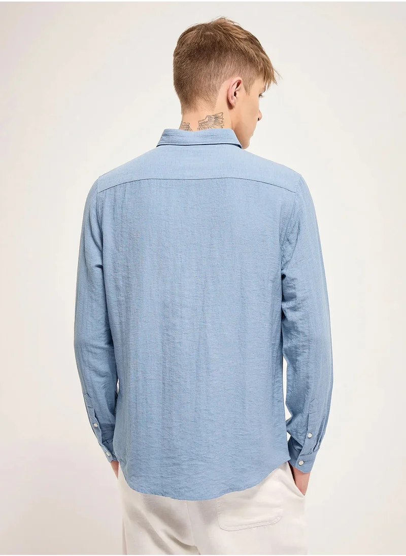 ذا بير هاوس Cotton Shirt for Men | Slim Fit, Long Sleeve, Casual or Formal Button-Down | Soft, Breathable Fabric for Work, Everyday, & All-Season Wear in Stylish Colors