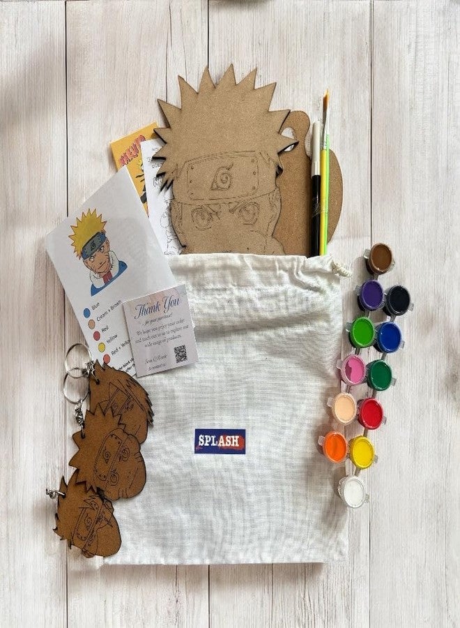 سبلاش مجموعة طلاء الخشب للأطفال من SPLASH | مجسمات ناروتو الخشبية | للأعمار من 4 سنوات فما فوق | ممتعة، تعليمية، وهدية للأطفال | نشاط صفي | مجموعة طلاء | هدية عيد ميلاد | مجموعات حرفية للرسم | ناروتو. - Image 4