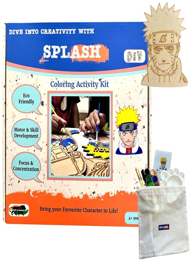 سبلاش مجموعة طلاء الخشب للأطفال من SPLASH | مجسمات ناروتو الخشبية | للأعمار من 4 سنوات فما فوق | ممتعة، تعليمية، وهدية للأطفال | نشاط صفي | مجموعة طلاء | هدية عيد ميلاد | مجموعات حرفية للرسم | ناروتو. - Image 1
