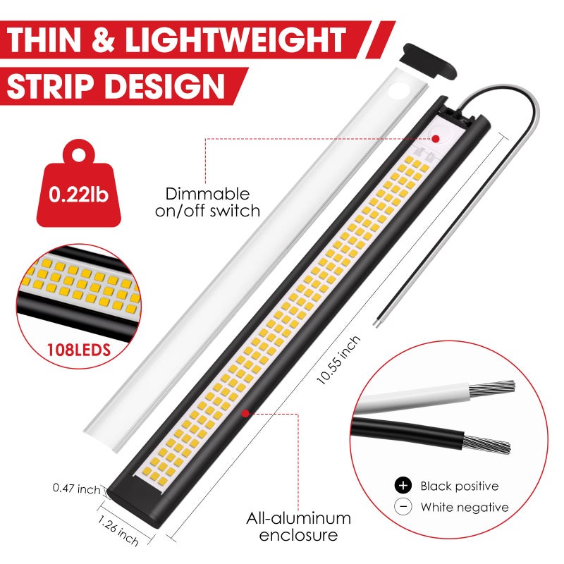 GZV 12V LED Light, 12 Volt Light Bar, Enclosed Trailer Lights, LED Light for RV Interior, String Lights for Trailer, Shed, Track, Van, RV(4Pack, 4000K, Black) - Image 4