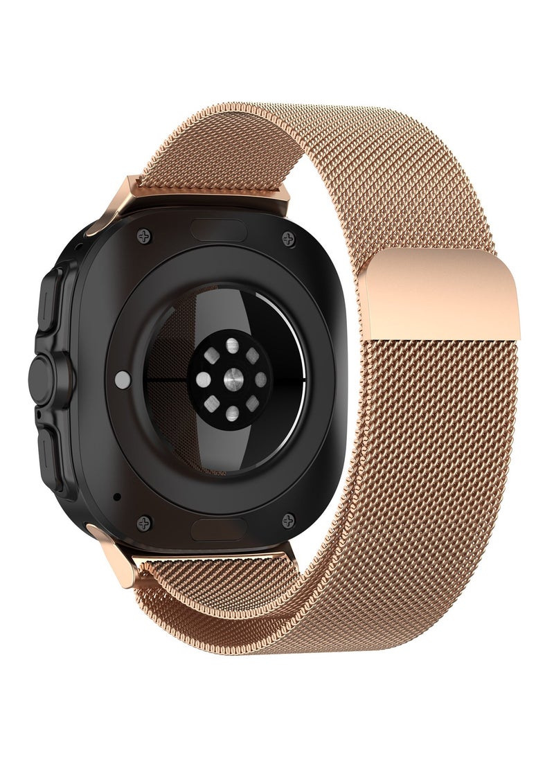 Generic - Compatible with Galaxy Watch Ultra Bands,Magnetic Metal Wristband Stainless Steel Mesh Milanese Loop Magnetic Clasp Replacement Strap for Samsung Galaxy Watch Ultra Band 47mm Men Women (Rose Gold) - Image 1
