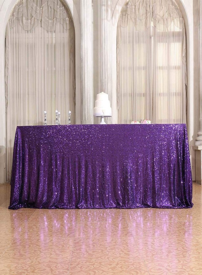 SquarePie Sequin Tablecloth 90 x 132 Inch Purple Sparkly Table Linen for Wedding Halloween Party - Image 4
