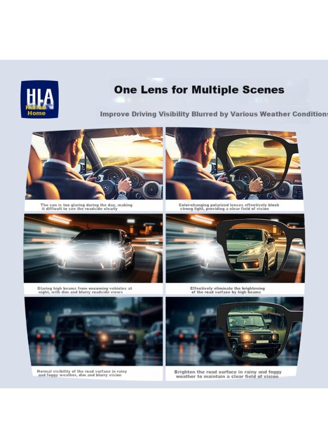 Hla Night Vision Gl For Driving, Prescription Lenses For Men And Women, Polarized Sungl, Day And Night Use, Photochromic Sungl - Image 4