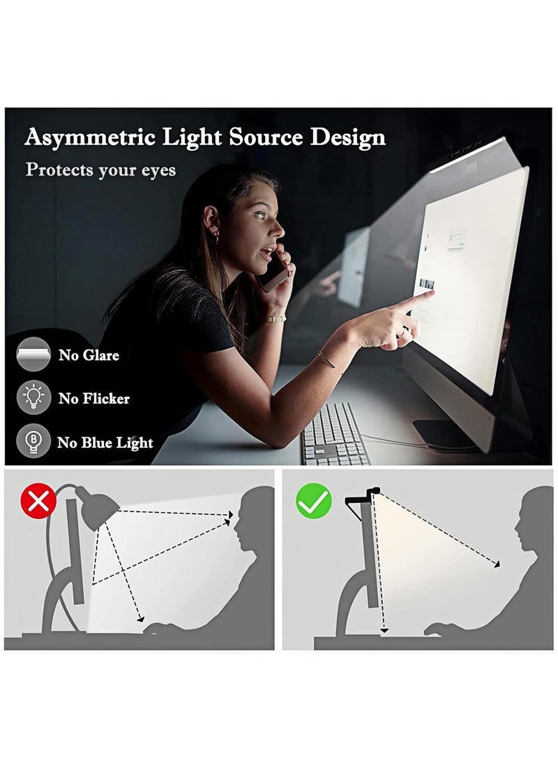 مصباح شاشة كمبيوتر، عمود إضاءة شاشة USB، شريط إضاءة شاشة USB، إضاءة شاشة LED لحماية العين بدون وهج الشاشة، 3 درجات حرارة للألوان وقابل للتعتيم، تحكم باللمس، للمكتب/القراءة/ الألعاب (33 سم) - Image 2