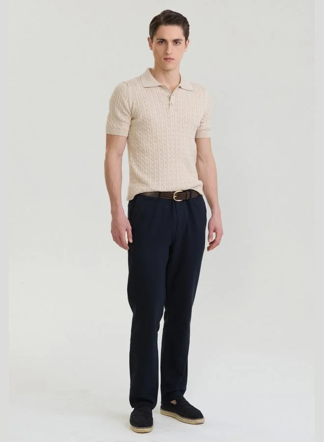 FELIX HARDY Beige Men's 100% Cotton Knit Polo Shirt Short Sleeve for Men | Best Price UAE