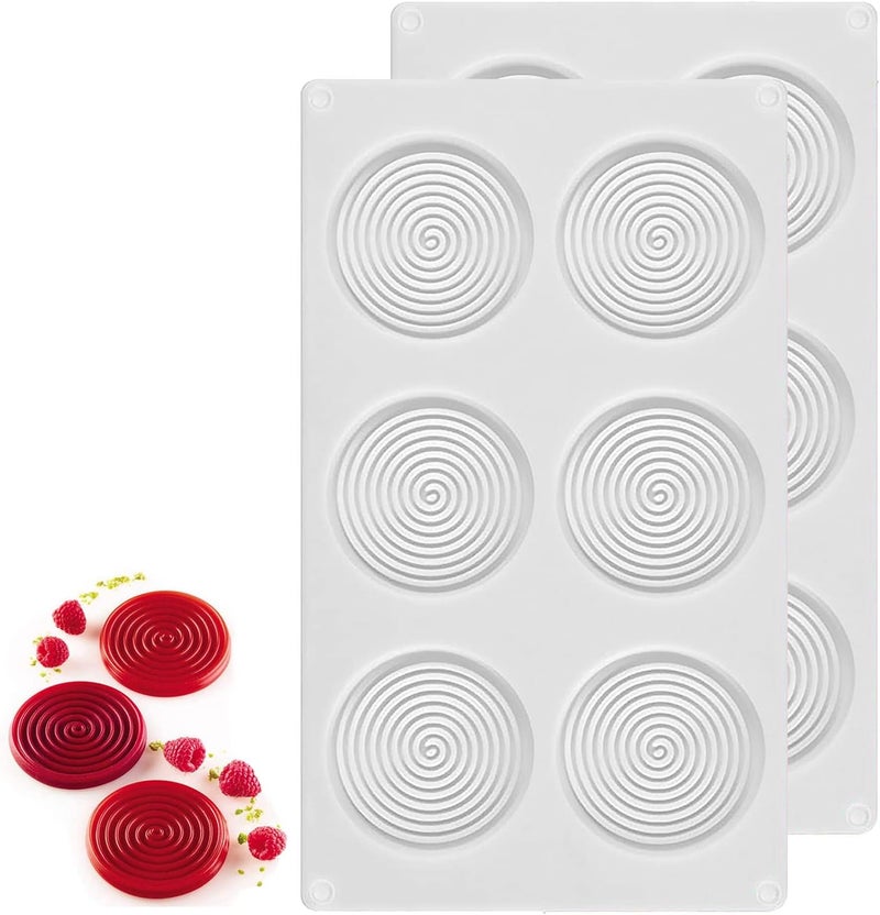 KETAR Spiral Shape Silicone Molds Cake Decorating, Tools Bakeware French Dessert Mousse Cake Mold Baking Cupcake Silicone Mousse Mold 6 Cavities - Cake Fondant Decorating Tools - Image 1