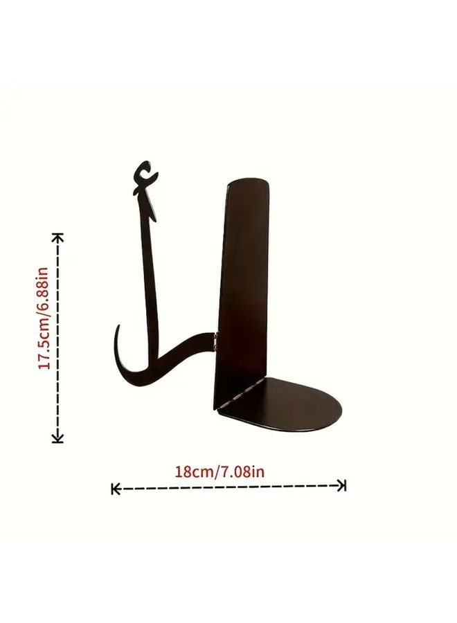 Black Metal Islamic Bookends Handcrafted Arabic Design Home Decor Gift - Image 3