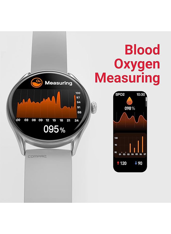 Compaq ساعة Q المتجددة من سلسلة Balance مع شاشة HD | مكالمات بلوتوث | إشعارات الرسائل الفورية | مراقبة ضغط الدم | مراقبة معدل ضربات القلب | ساعة ذكية (أسود) CQ50TB - Image 3
