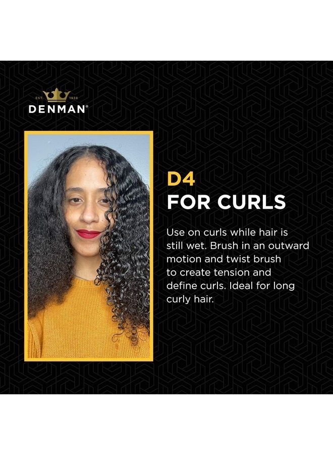 DENMAN Curly Hair Brush D4 (Black & Red) 9 Row Styling Brush for Styling, Smoothing Longer Hair and Defining Curls - For Women and Men
