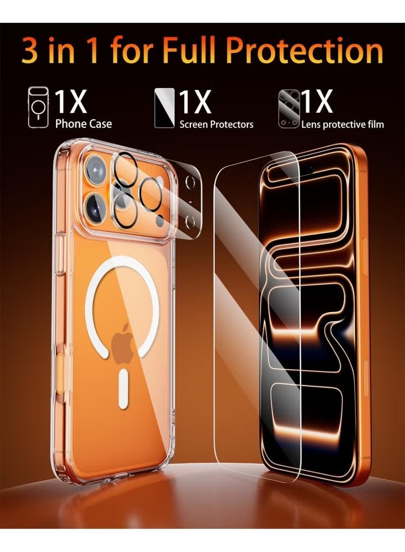 ELTRAZONE iPhone 17 Pro Max Clear Case with Tempered Glass Screen Protector and Camera Lens Protector Magnetic MagSafe Compatible Anti-Yellowing Shockproof Slim Protective Cover with Enhanced Drop Protection Scratch Resistant Transparent Case for iPhone 17 Pro Max 6.9 Inch - Image 4
