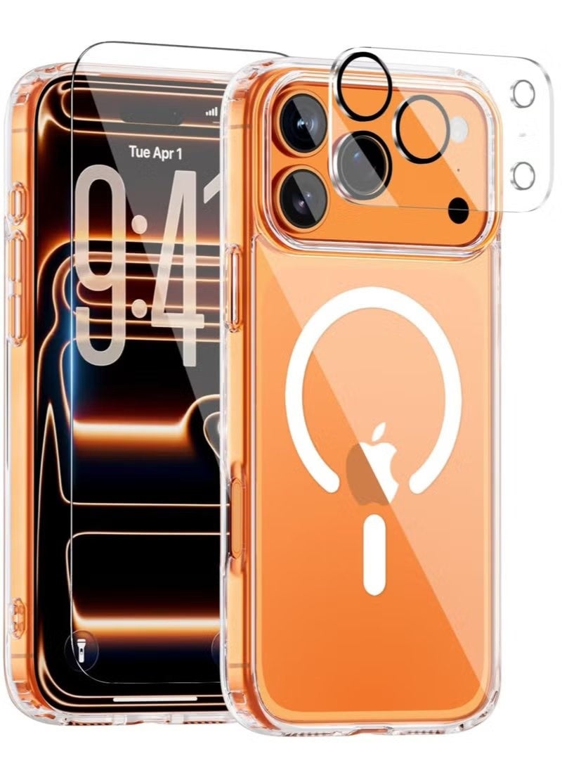 ELTRAZONE iPhone 17 Pro Max Clear Case with Tempered Glass Screen Protector and Camera Lens Protector Magnetic MagSafe Compatible Anti-Yellowing Shockproof Slim Protective Cover with Enhanced Drop Protection Scratch Resistant Transparent Case for iPhone 17 Pro Max 6.9 Inch - Image 1