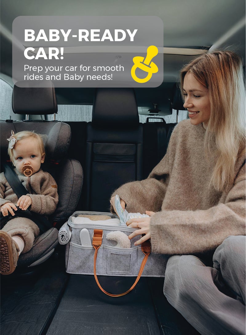 Zenito Portable Diaper Caddy Organizer - Nursery Essential -Portable Diaper Caddy Storage Bag with Roll Lid and Removable Dividers, Caddy Organizer for Nursery, Changing Table, Car and More, Travel-Friendly Baby Caddy for Infant Essentials - Grey - Image 5