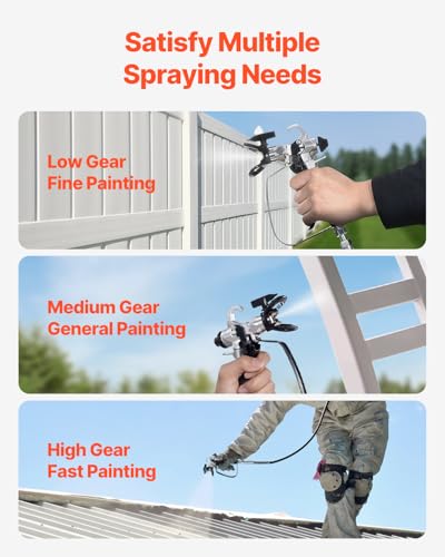 VEVOR Stand Airless Paint Sprayer with Cart, 950W 3000PSI High Efficiency Electric Airless Sprayer, Fine and Even Painting Effect, Paint Sprayers for Home Interior and Exterior Furniture and Fences - Image 4