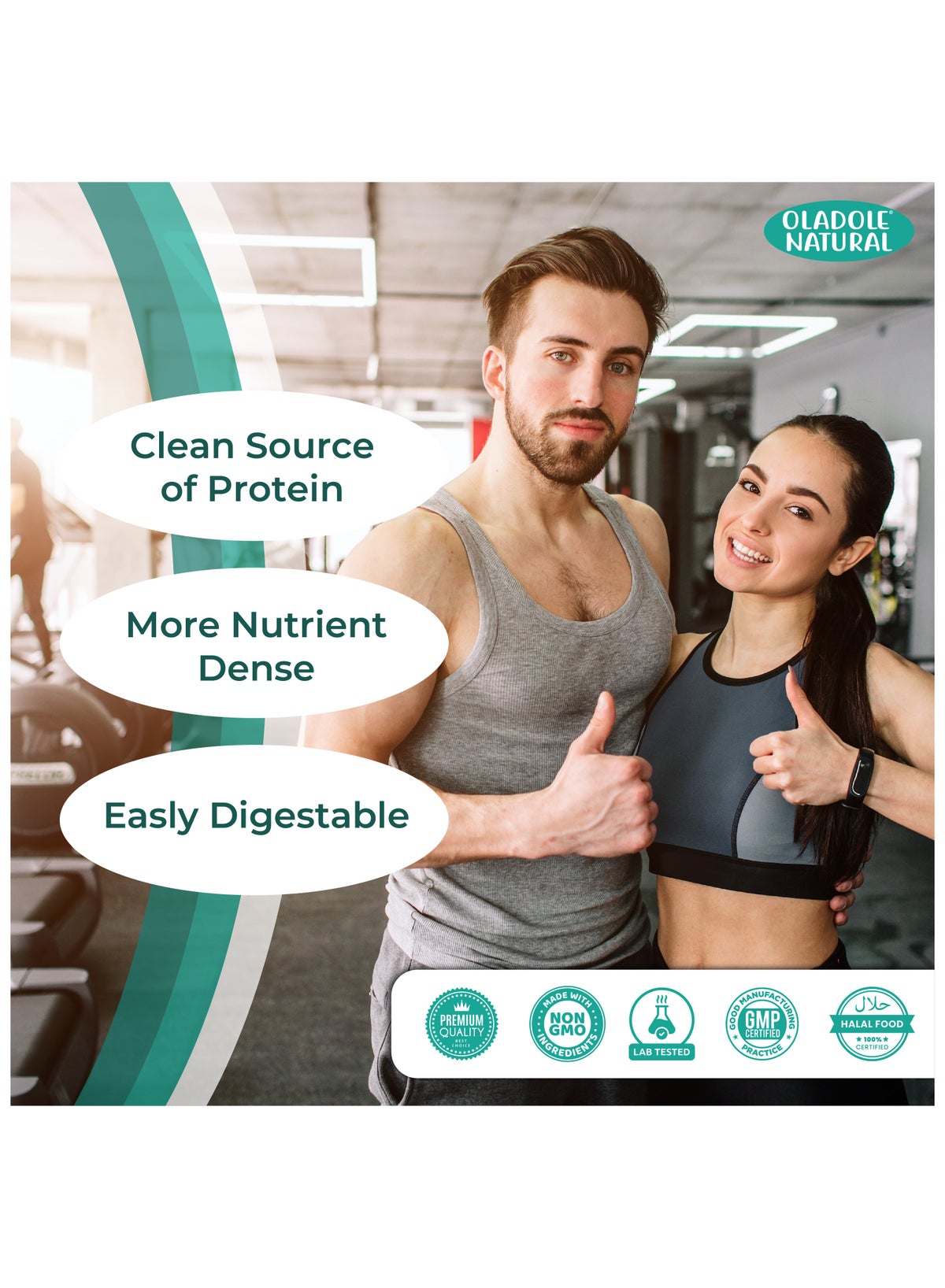 Plant Based Organic Protein Powder Vanilla - 1Kg 20 Servings, Supports Muscle & Weight Management