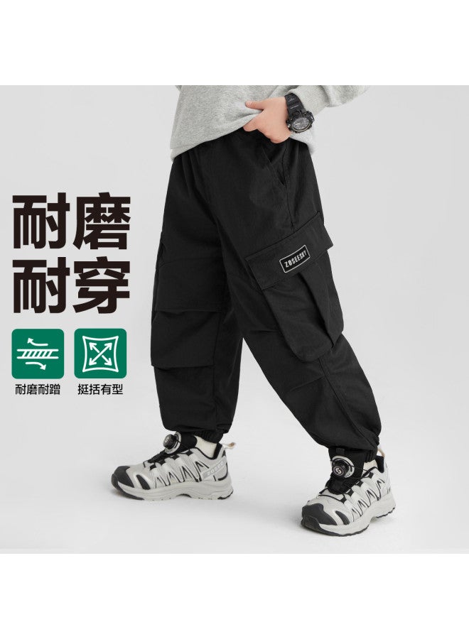 Zuoxi Boys' Cargo Pants Parachute Pants Spring Casual Joggers 2025 New Style Big Kids' Spring/autumn Trousers - Image 2