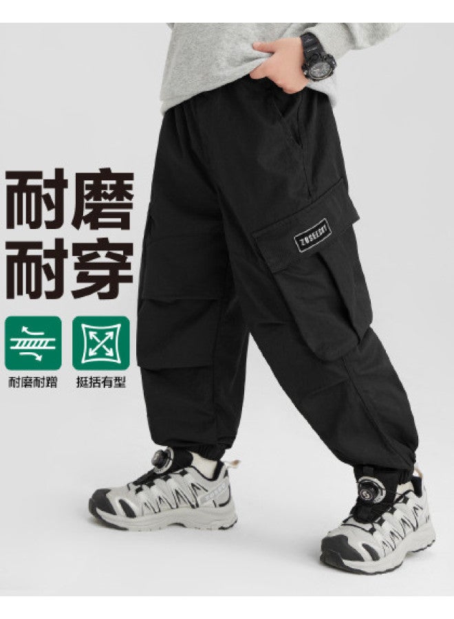 Zuoxi Boys' Cargo Pants Parachute Pants Spring Casual Joggers 2025 New Style Big Kids' Spring/autumn Trousers - Image 1