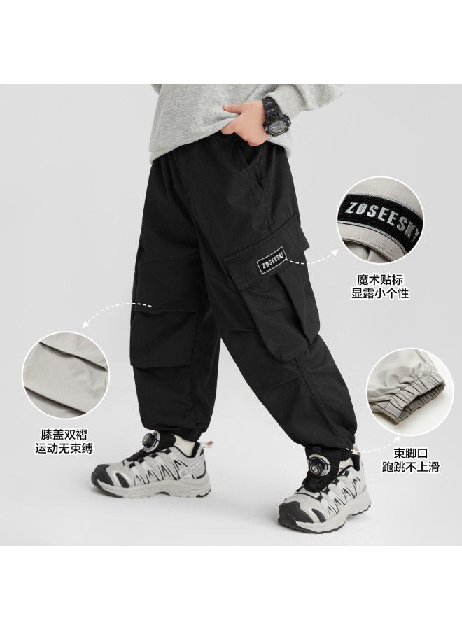 Zuoxi Boys' Cargo Pants Parachute Pants Spring Casual Joggers 2025 New Style Big Kids' Spring/autumn Trousers - Image 4