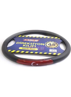 Nettedarikcisi Steering Wheel Cover 45cm Black with Turkish Flag 