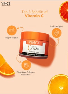 VINCE Vitamin C Cream – Brightens Skin, Reduces Dark Spots & Pigmentation – Stimulates Collagen, Fights Aging & Soothes – Moisturizes & Promotes Radiant, Youthful Skin – Paraben-Free, 50ml  - Image 3