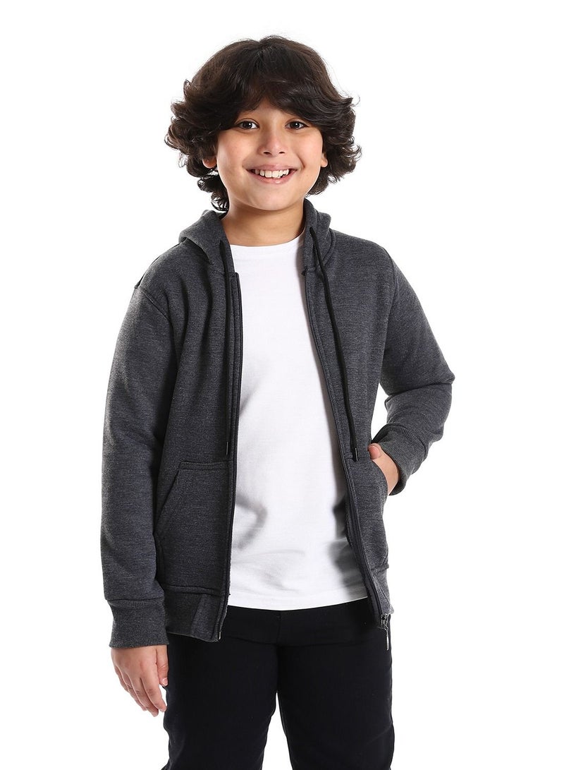 Caesar Boys' Hoodie with Center Zipper - Image 1