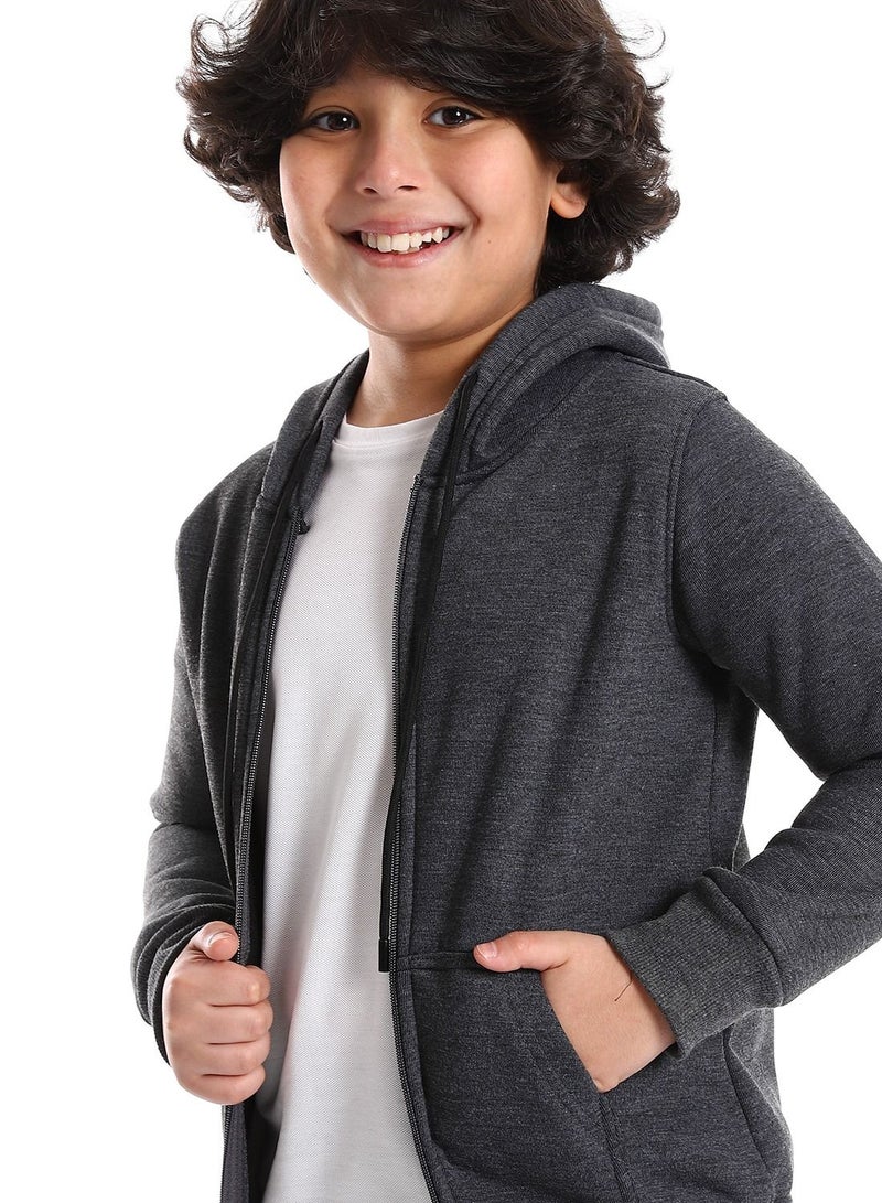 Caesar Boys' Hoodie with Center Zipper - Image 3