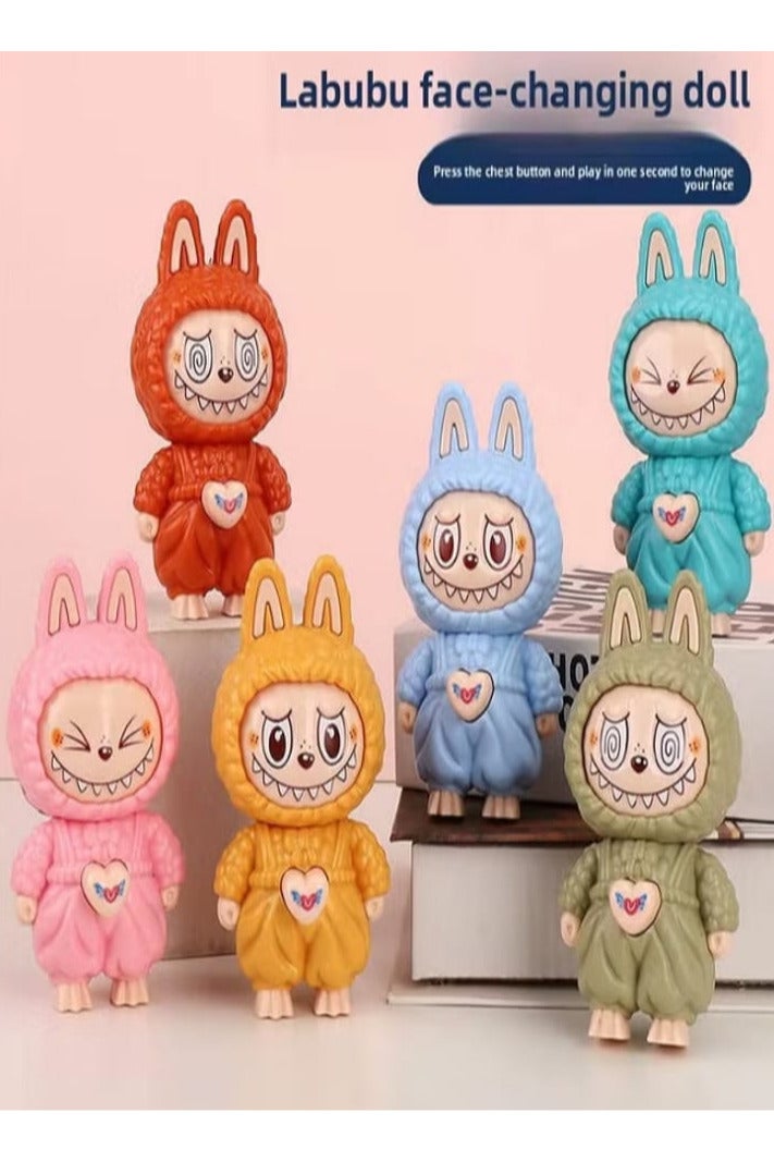 Super Cute Oversized Labobo Keychain Face Changing Keychain Best Gift for Favorite Person (Random Color)