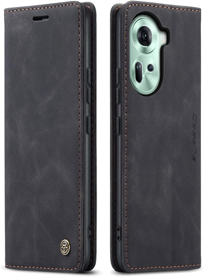 FASCINATION phone case compatible with oppo Reno 11 5G global case Multifunctional Horizontal Flip Leather Case, with Card Slot & Holder & Wallet for oppo Reno 11 5G (Black)