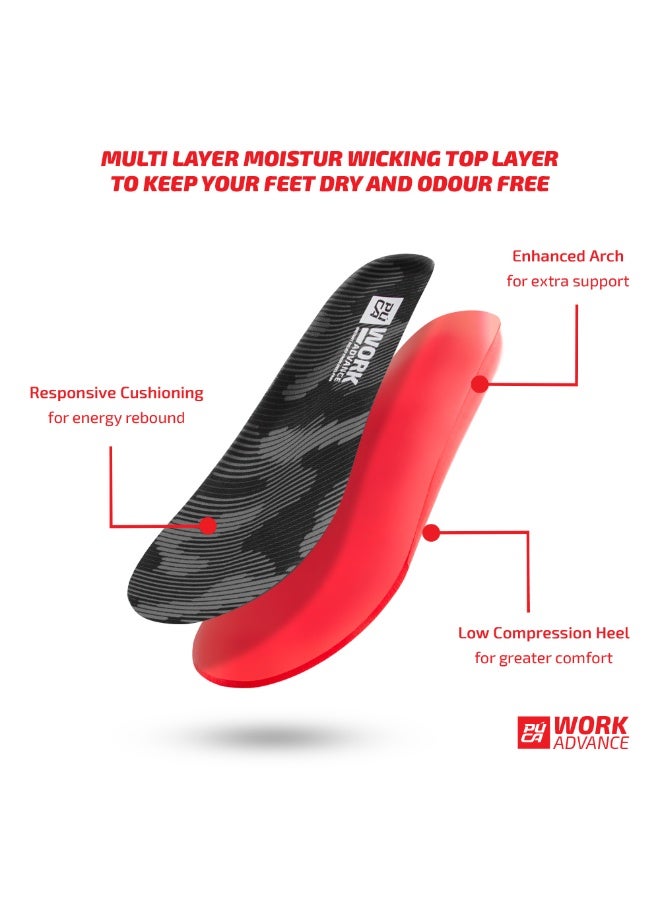 Puca Insole with Advanced Responsive Cushioning Best for standing long hours Work Advance Black - Image 4