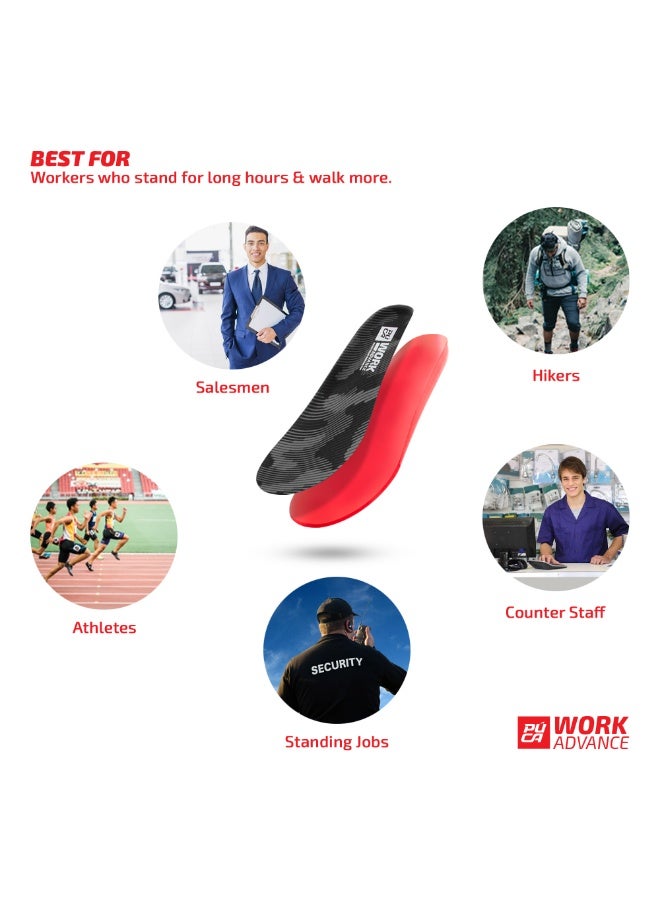 Puca Insole with Advanced Responsive Cushioning Best for standing long hours Work Advance Black - Image 5