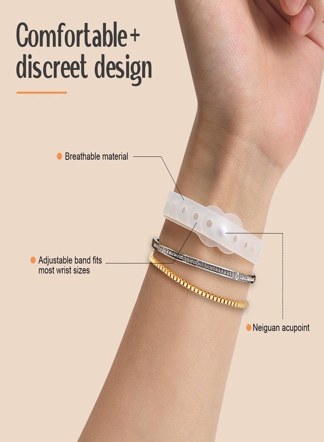SZSTYYP Nausea Bands for Morning Sickness Relief Motion Sickness Bands Sea Sickness Wristbands Adjustable Acupressure Nausea Wristband-Transparent - Image 2