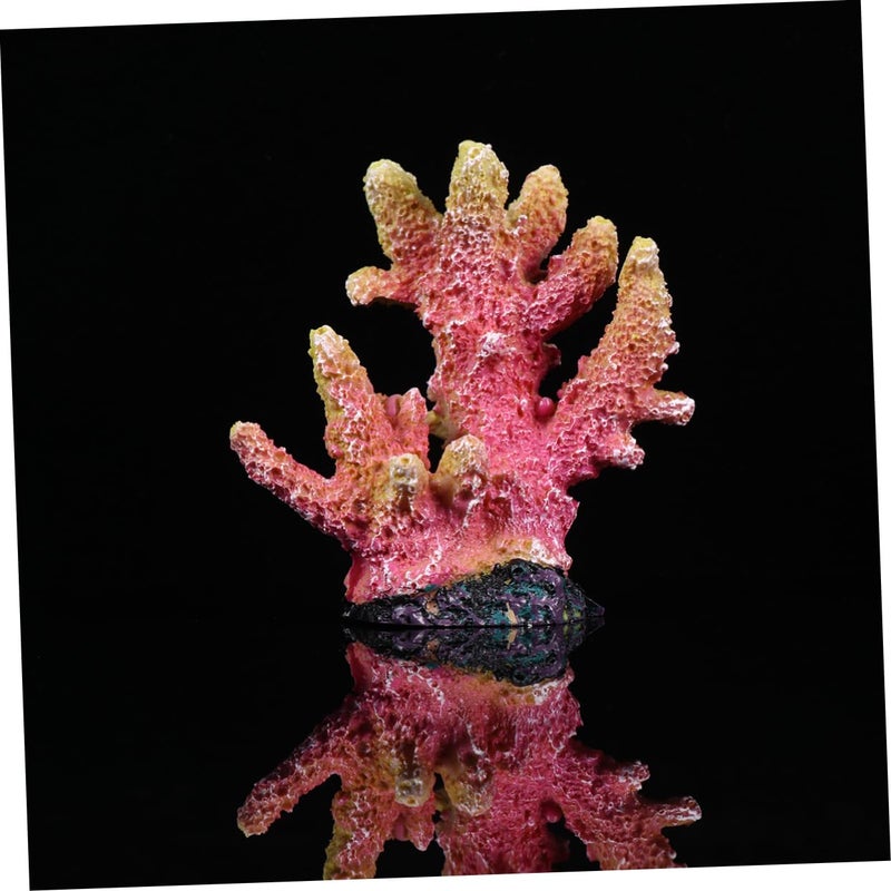 Lifelike Orange Coral Reef Ornament For Aquarium Fish Tank Decoration 8X9cm - Image 5